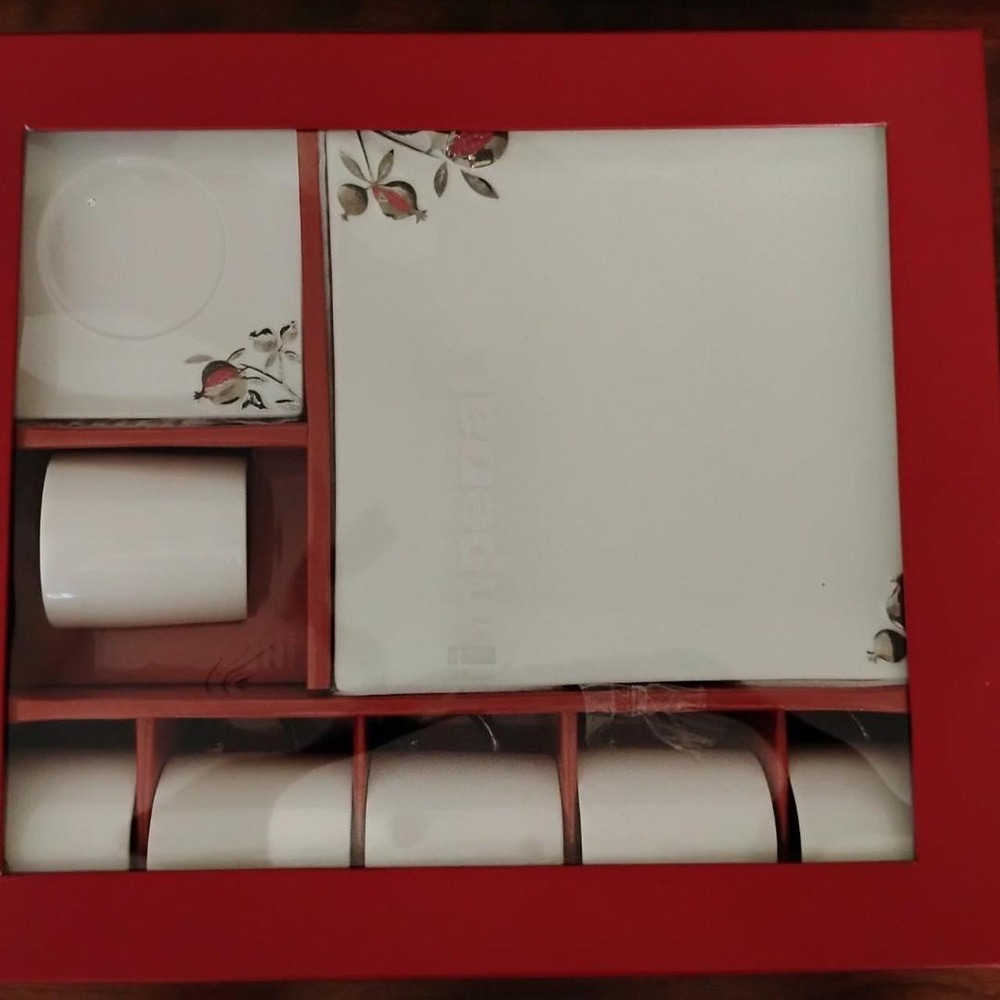 VINTAGE IMPERIAL Porcelain 18pc Coffee Dinner Set minimalist coffee core nwt - Picture 2 of 4